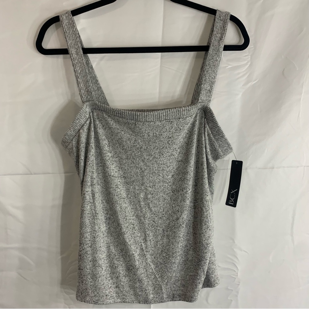 NWT BCX Heather Gray Knit Sleeveless Sweater Tank Top, Size XL - Picture 2 of 9